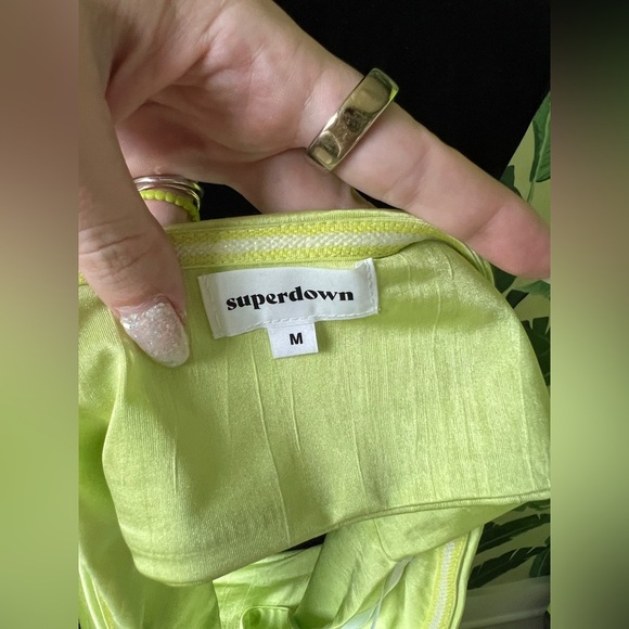 Superdown Karolyna Maxi Skirt Set Neon Citron Size M - Picture 9 of 10